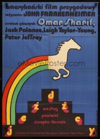 4e024 HORSEMEN Polish 23x33 '73 directed by John Frankenheimer, Mlodozeniec art of rainbow horse!