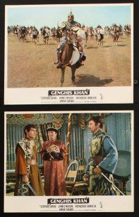 4e207 GENGHIS KHAN set of 7 French LCs '65 Omar Sharif as Mongolian conqueror, Stephen Boyd!