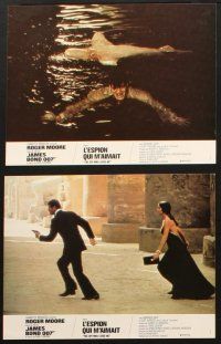 4e188 SPY WHO LOVED ME set of 10 set B French LCs '77 Roger Moore as Bond 007, Richard Kiel!