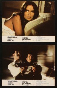 4e178 SPY WHO LOVED ME set of 12 set A French LCs '77 Roger Moore as Bond 007, sexy Barbara Bach!