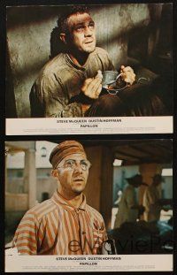 4e283 PAPILLON set of 5 English German LCs R70s images of prisoners Steve McQueen & Dustin Hoffman!