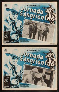 4e044 SINISTER JOURNEY set of 8 Mexican LCs R50s Boyd as Hopalong Cassidy, Two Gun Territory!