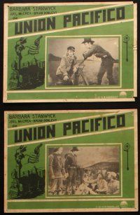 4e152 UNION PACIFIC set of 6 Spanish LCs '39 Barbara Stanwyck, Joel McCrea & cool train images!