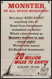 4f170 20 MILLION MILES TO EARTH style B 1sh '57 monster of all space-monsters, not since King Kong!