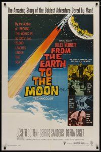 4f260 FROM THE EARTH TO THE MOON 1sh '58 Jules Verne's boldest adventure dared by man!