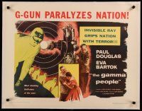 4f133 GAMMA PEOPLE linen 1/2sh '56 G-gun paralyzes nation, great image of hypnotized Gamma people!