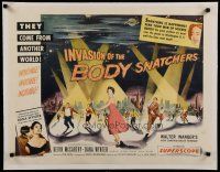 4f102 INVASION OF THE BODY SNATCHERS linen style B 1/2sh '56 spotlight style on no other poster!