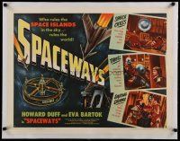 4f027 SPACEWAYS linen style B 1/2sh '53 Terence Fisher, Hammer, cool astronaut sci-fi images!