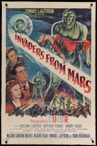 4f016 INVADERS FROM MARS linen 1sh '53 hordes of green monsters from outer space, rare 1st release!