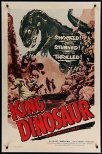 4f079 KING DINOSAUR linen 1sh '55 cool dinosaur image, mightiest prehistoric monster of all!!