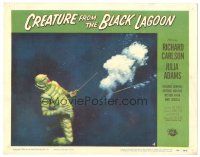 4f035 CREATURE FROM THE BLACK LAGOON LC #4 '54 cool image of monster shot underwater with harpoon!