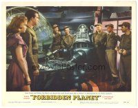 4f095 FORBIDDEN PLANET LC #4 '56 Anne Francis & Leslie Nielsen watch Robby the Robot & crew!