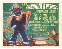 4f094 FORBIDDEN PLANET TC '56 great artwork of Robby the Robot carrying Anne Francis, classic!