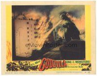 4f088 GODZILLA KING OF THE MONSTERS LC #2 '56 great image of Gojira breathing fire on building!