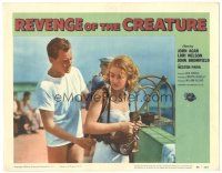 4f060 REVENGE OF THE CREATURE LC #6 '55 John Agar helps sexy Lori Nelson with her scuba gear!