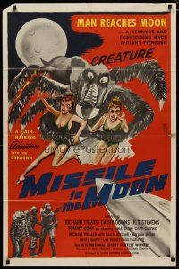 4f275 MISSILE TO THE MOON 1sh '59 giant fiendish creature, a strange and forbidding race!