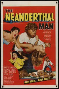 4f026 NEANDERTHAL MAN 1sh '53 great wacky monster image, nothing could keep him from his woman!