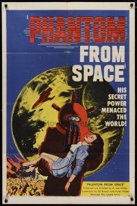 4f025 PHANTOM FROM SPACE 1sh '53 strange alien visitor, his power menaced the world!