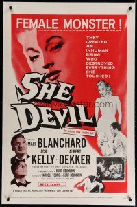 4f177 SHE DEVIL linen 1sh '57 sexy inhuman female monster who destroyed everything she touched!