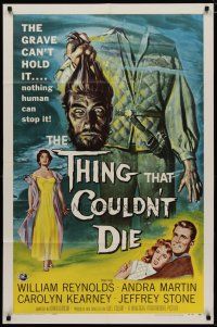 4f255 THING THAT COULDN'T DIE 1sh '58 great artwork of monster holding its own severed head!