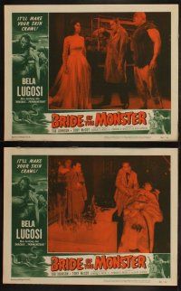 4f123 BRIDE OF THE MONSTER 8 LCs '56 Ed Wood, Bela Lugosi, Tor Johnson, great horror images!
