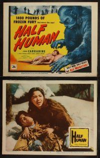 4f198 HALF HUMAN 8 LCs '57 Ishiro Honda's Ju jin yukio toko, with added scenes with John Carradine!