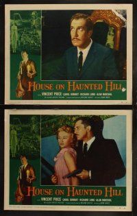 4f268 HOUSE ON HAUNTED HILL 8 LCs '59 William Castle, Vincent Price, classic horror images!