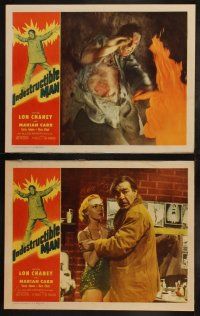 4f135 INDESTRUCTIBLE MAN 8 LCs '56 Lon Chaney Jr. as the inhuman, invincible, inescapable monster!