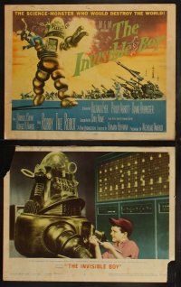 4f210 INVISIBLE BOY 8 LCs '57 Robby the Robot as the science-monster who would destroy the world!