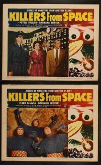 4f049 KILLERS FROM SPACE 8 LCs '54 great images of Peter Graves wacky bulb-eyed aliens!