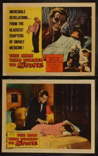 4f208 MAN WHO TURNED TO STONE 8 LCs '57 Victor Jory practices unholy medicine, cool horror images!