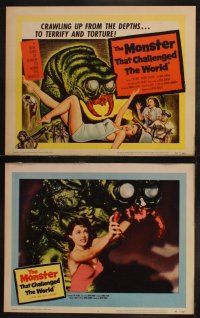 4f180 MONSTER THAT CHALLENGED THE WORLD 8 LCs '57 great art & photos of the wacky creature!