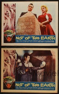 4f215 NOT OF THIS EARTH complete set of 4 LCs '57 Beverly Garland, alien Paul Birch, Roger Corman!