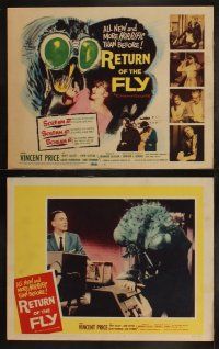 4f289 RETURN OF THE FLY 8 LCs '59 Vincent Price, the human terror created by atoms gone wild!
