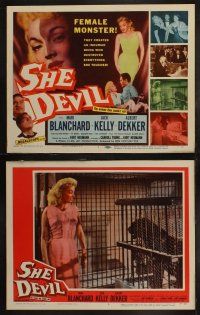4f178 SHE DEVIL 8 LCs '57 sexy inhuman female monster who destroyed everything she touched!