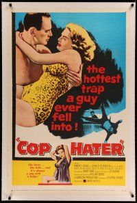 4g088 COP HATER linen 1sh '58 Ed McBain gritty film noir, the hottest trap a guy ever fell into!