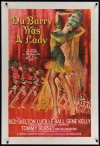 4g119 DU BARRY WAS A LADY linen style D 1sh '43 best different sexy art of Lucille Ball & showgirls!