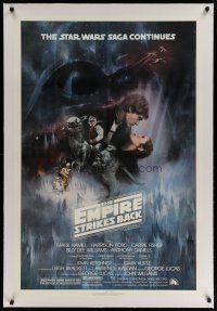 4g123b EMPIRE STRIKES BACK linen 1sh '80 classic Gone With The Wind style art by Roger Kastel!