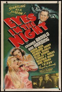 4g127 EYES IN THE NIGHT linen 1sh '42 Fred Zinnemann, blind detective Edward Arnold, Ann Harding