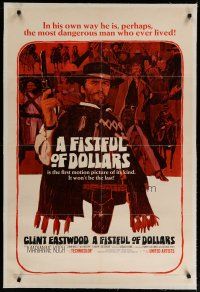 4g141 FISTFUL OF DOLLARS linen 1sh '67 Sergio Leone's Per un Pugno di Dollari, art of Clint Eastwood