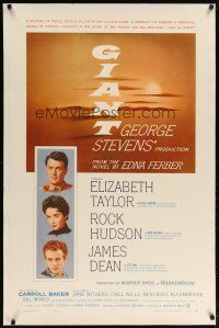 4g157 GIANT linen 1sh '56 James Dean, Elizabeth Taylor, Hudson, George Stevens classic!