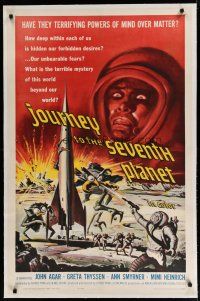 4g218 JOURNEY TO THE SEVENTH PLANET linen 1sh '61 they have terryfing powers of mind over matter!