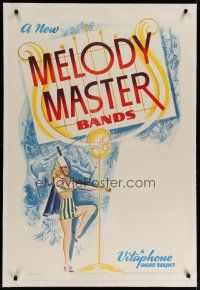 4g273 MELODY MASTER BANDS linen 1sh '40 Vitaphone short, artwork of sexy baton twirler!