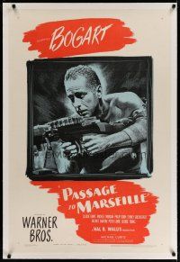 4g315 PASSAGE TO MARSEILLE linen 1sh '44 Humphrey Bogart escapes Devil's Island to fight Nazis!