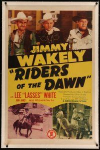 4g349 RIDERS OF THE DAWN linen 1sh '45 Jimmy Wakely, Lasses White, singing cowboys!
