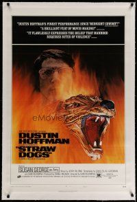 4g393 STRAW DOGS linen style D 1sh '72 directed by Sam Peckinpah, Dustin Hoffman, different image!
