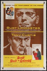 4g398 SWEET SMELL OF SUCCESS linen 1sh '57 Burt Lancaster as J.J. Hunsecker, Tony Curtis as Falco!