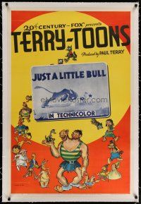 4g406 JUST A LITTLE BULL linen 1sh '39 cool art of Terry cartoon characters!