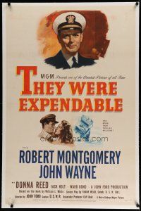 4g411 THEY WERE EXPENDABLE linen style C 1sh '45 John Wayne & Robert Montgomery, John Ford directed