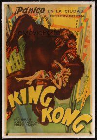 4h245 KING KONG linen Argentinean R40s completely different art of giant ape carrying Fay Wray!